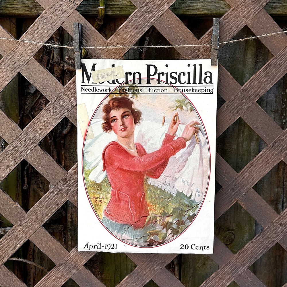 April 1921 Magazine COVER ONLY "The Modern Priscilla" +Great Ad "Cream of Wheat"